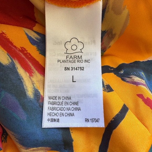 Farm Rio Tropical Floral Printed Colorful Layered Maxi Dress Size L Tie Straps - Picture 9 of 14